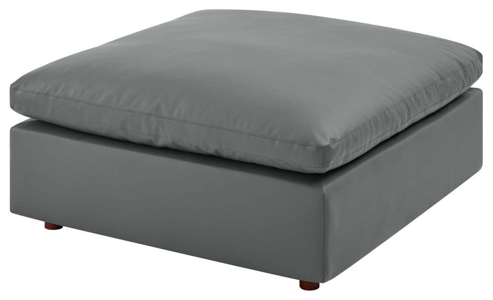Sectional Sofa Set, Faux Vegan Leather, Gray, Modern, Lounge Hospitality