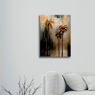 Silvia Vassileva 'Palm Trees I' Floating Brushed Aluminum Art