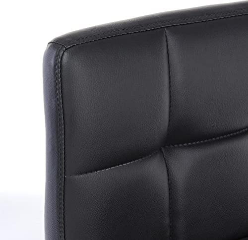 Hexagrid Pu Height Adjustable Bar Stool in Black, Set of 2