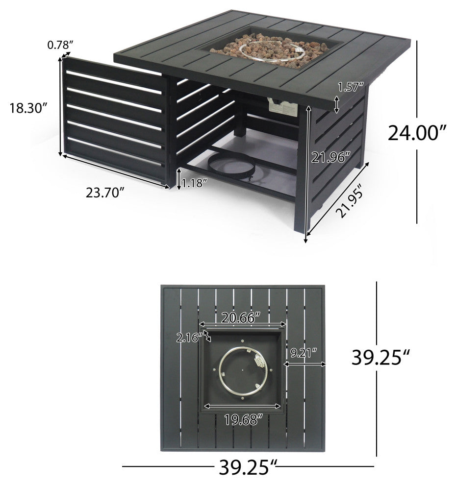 Moira Square Iron Fire Pit