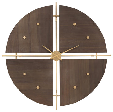 Uttermost - 06465 - Wall Clock - Walnut Elegance - Metallic Gold
