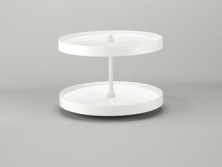 Polymer Full Circle 2-Shelf Lazy Susan for Corner Base Cabinet, White, 24"W