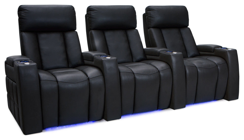 Seatcraft Summit Home Theater Seating, Black, Row of 3