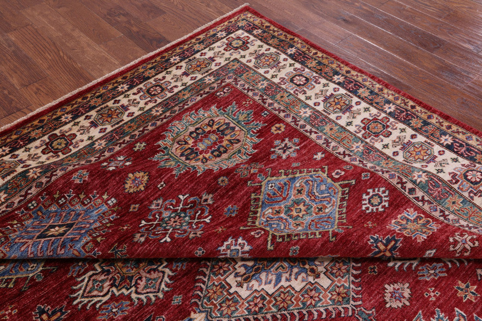 Super Kazak Geometric Handmade Rug 8' 5" X 9' 10" Q10610