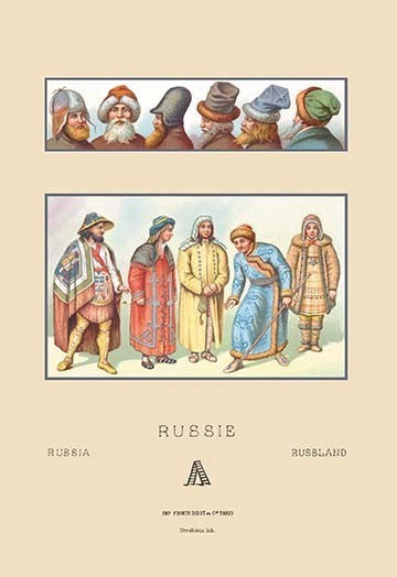 Masculine Fashions of Russia - Fine Art Giclee Print 24" x 36"