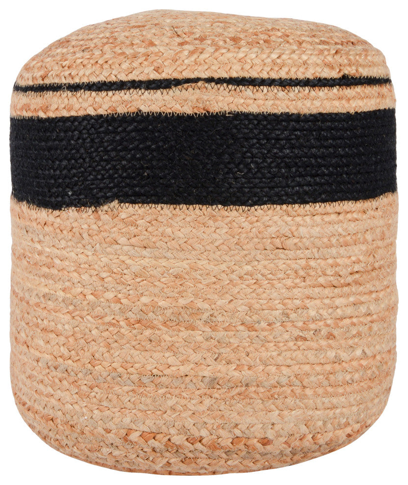 Yves 100% Jute 15" Wide Round Natural Pouf by Kosas Home