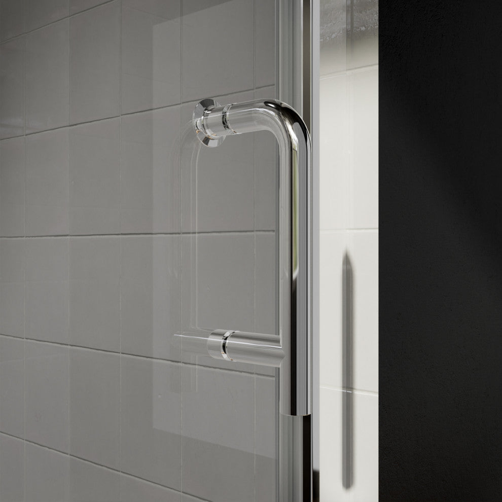 32" W x 72" H Semi-Frameless Bi-Fold Shower Door, Chrome