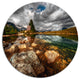 Beautiful Clear Mountain Lake, Landscape Disc Metal Wall Art, 36"