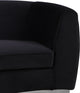 Julian Velvet Upholstered Chair, Black, Chrome Base