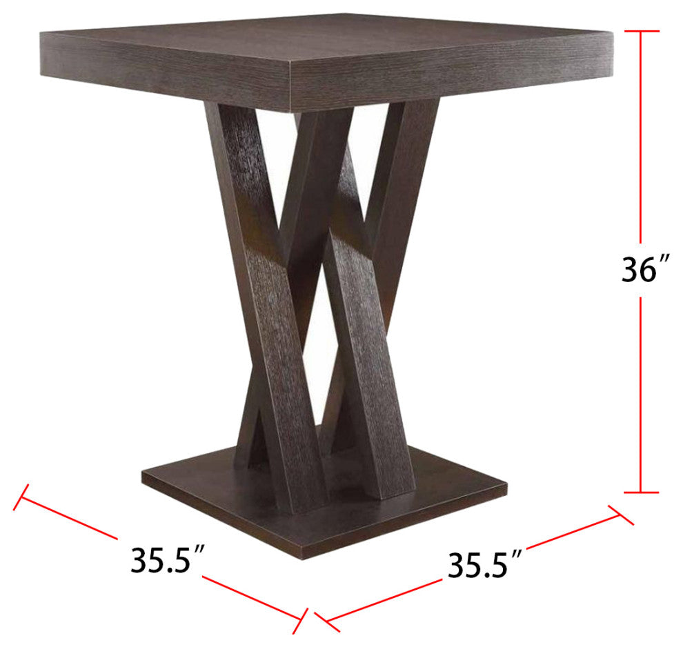 Square Counter Height Table Cappuccino