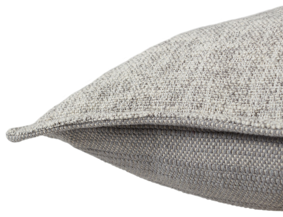 Jaipur Living Lochlan Solid Cream/Silver Poly Fill Pillow 22" Square