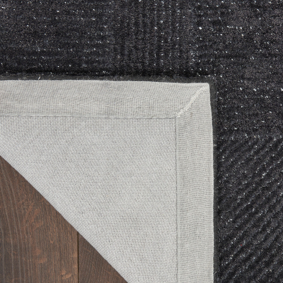 Michael Amini Ma30 Star 4' x 6' Black Modern Indoor Area Rug