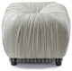 Gracie Beaded Decorative Ottoman, Flint Gray Poly Silk