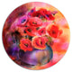 Bouquet Of Cute Poppies In Vase, Floral Round Metal Wall Art, 38"