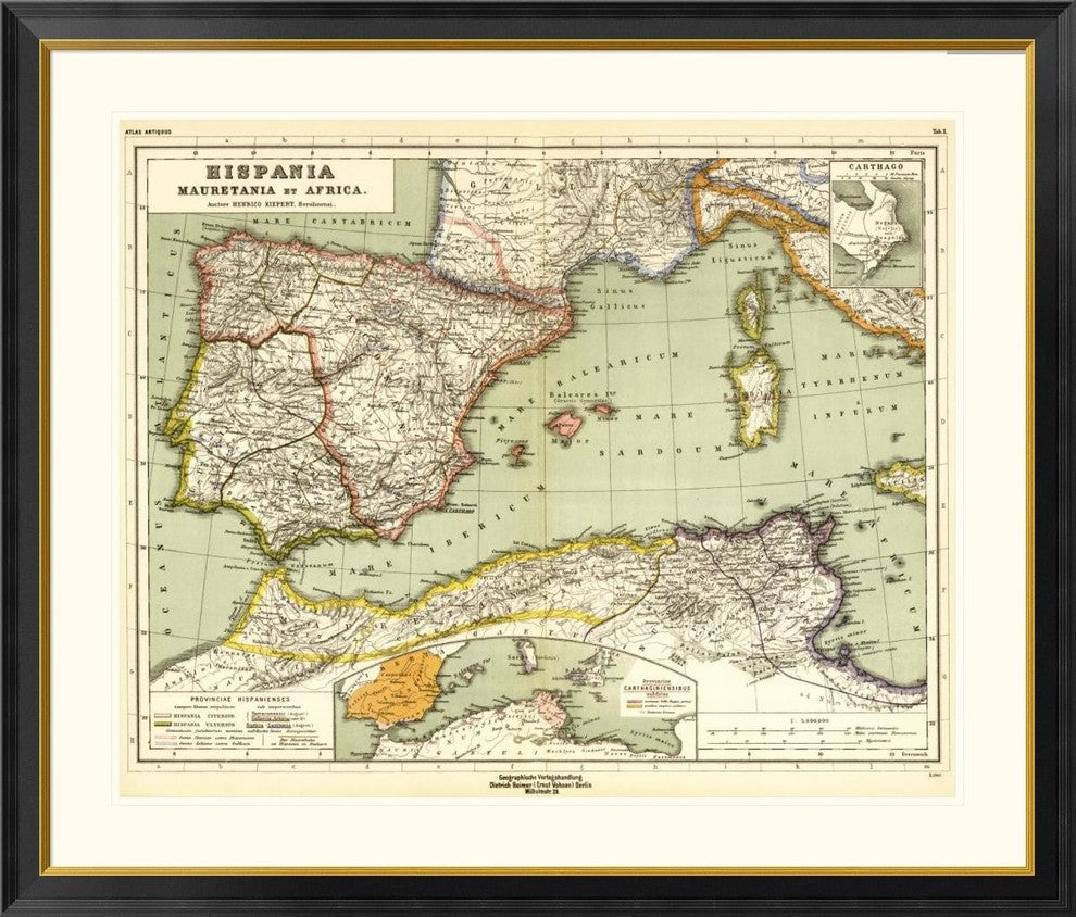 "Hispania, Mauretania et Africa" Framed Digital Print by Unknown, 46x39"