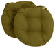 16" Spun Polyester Solid Outdoor Round Tufted Chair Cushions, Set of 6, Avocado
