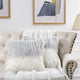 Mongolian Tie Dyed Faux Fur Pillow Cover 2 Piece Set, Grey