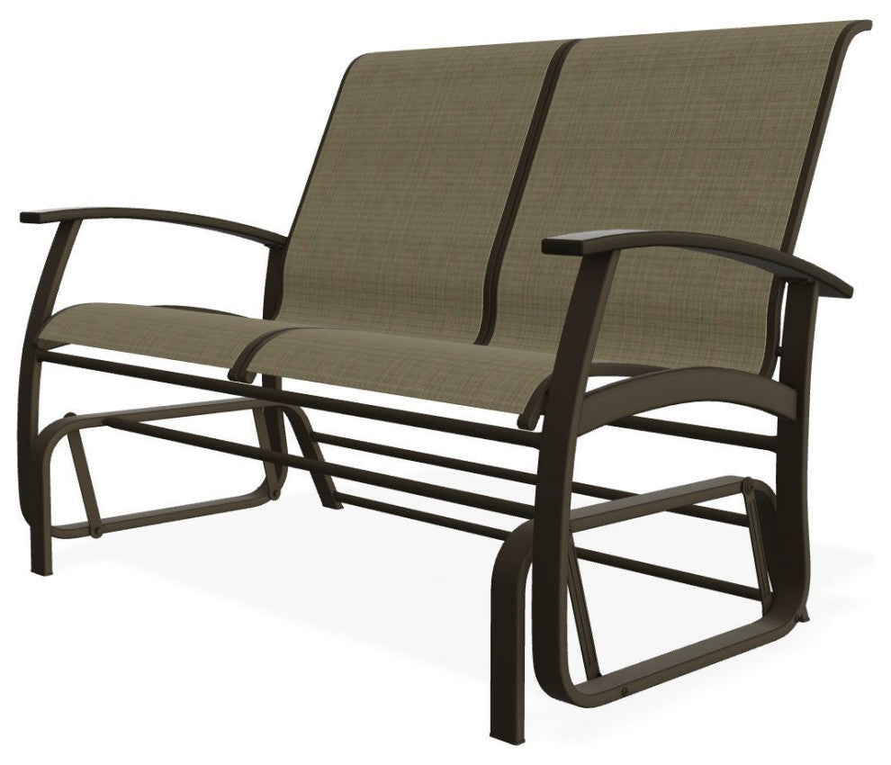 Belle Isle Sling 2-Seat Glider, Elevation Stone/Beachwood