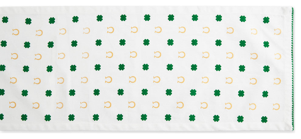 Clover Horseshoe Printed Table Runner 14x72
