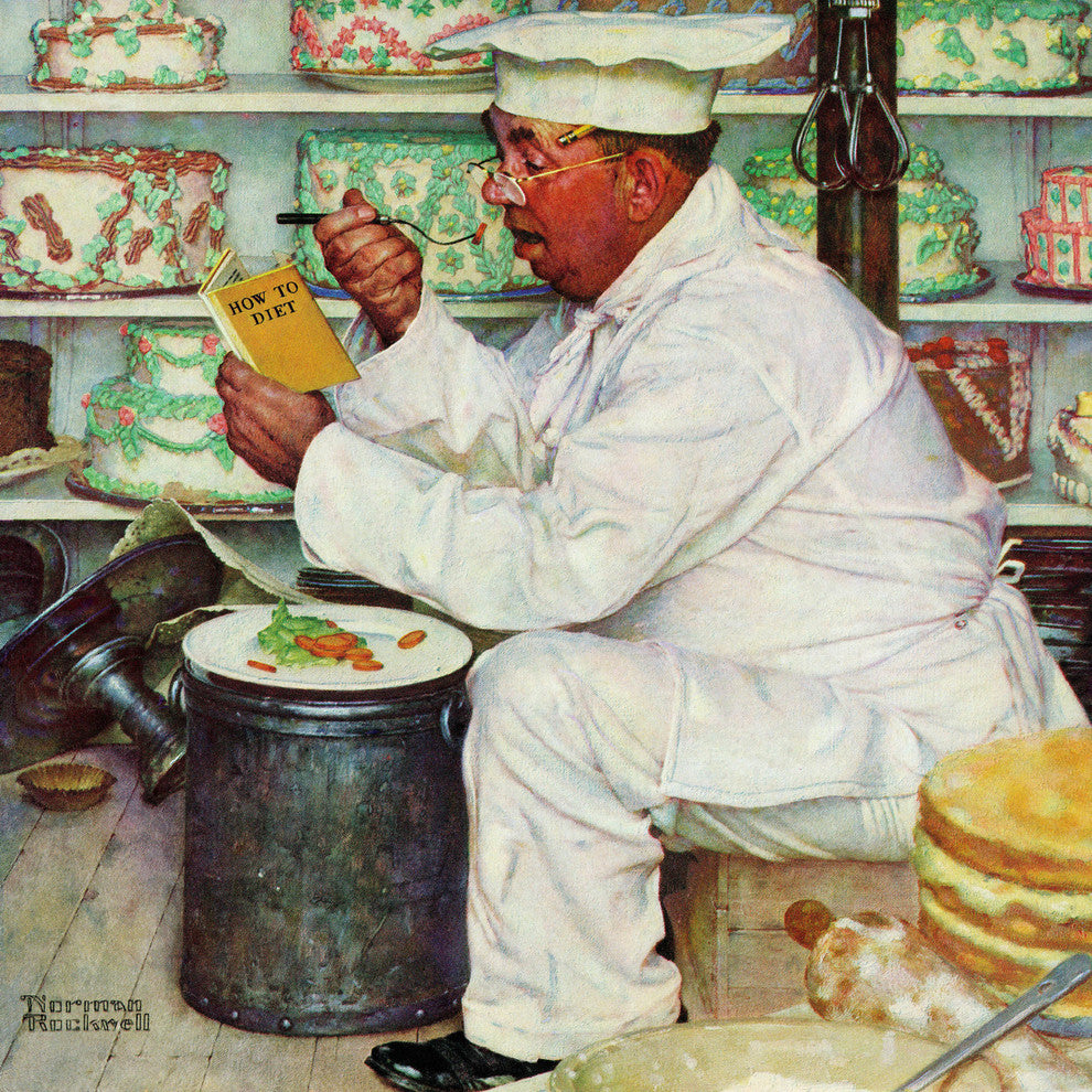 "How to Diet"  Painting Print on Canvas by Norman Rockwell
