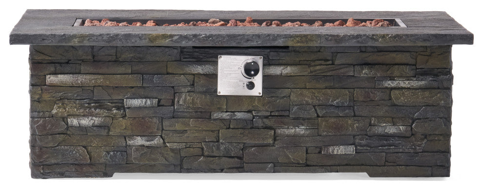 Dunnigan Outdoor 50,000 BTU Lightweight Concrete Fire Pit, No Tank Holder
