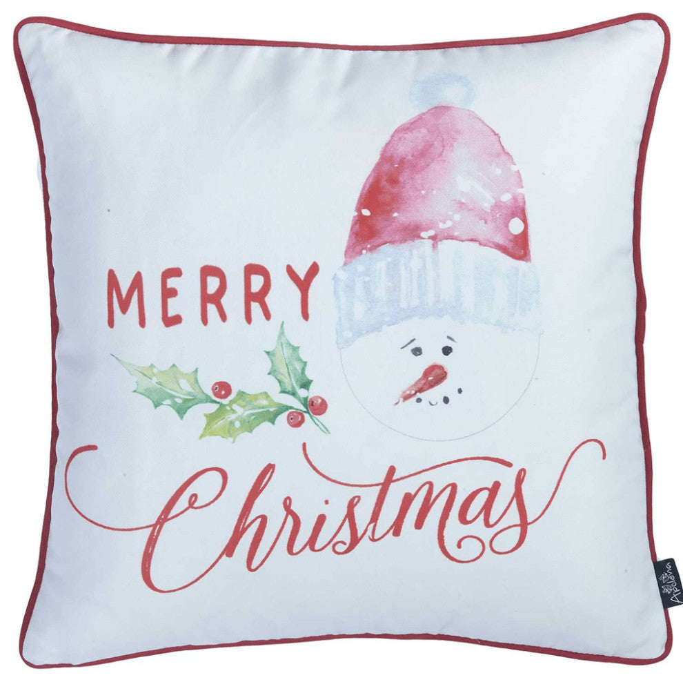 18"X18" Merry Christmas Printed Decorative Throw Pillow Cover