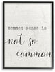 Common Sense Not So Common Typography Oversized Framed Giclee Art, 16"x20"