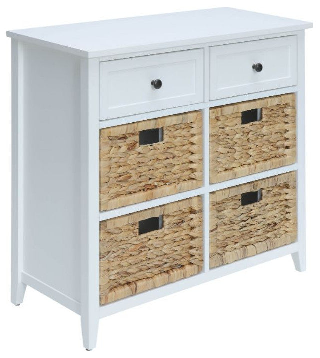 Acme Flavius Console Table With Drawers White Finish