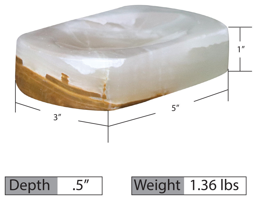 Polished Marble Bathroom Soap Dish, Chartreuse