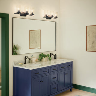 Crosby 23" 3-Light Vanity Light With Clear Glass, Black