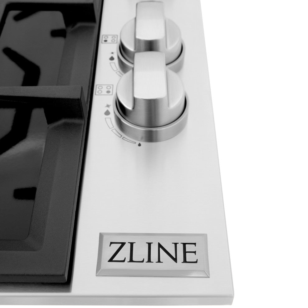 ZLINE 30" Dropin Gas Stovetop with Gas Burners and Black Porcelain Top(RC30-PBT)
