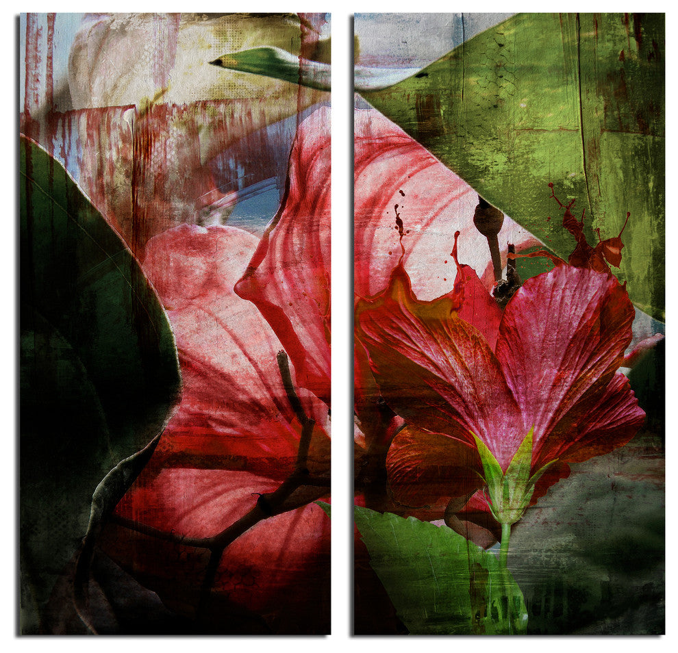 Hibiscus Canvas Wall Art, 2-Piece Set