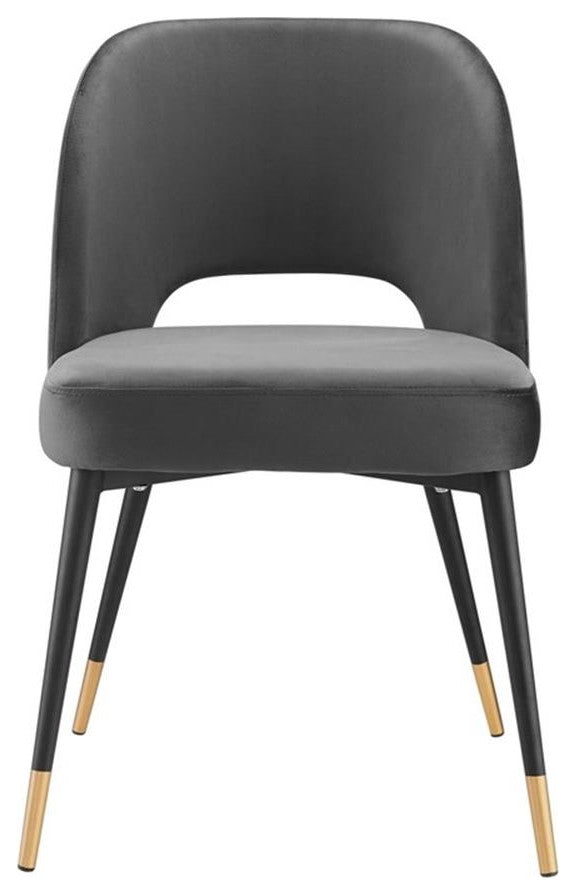 Rouse Performance Velvet Dining Side Chair Charcoal