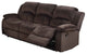 Benzara BM171443 Solid Pine, Padded Suede/Plywood Reclining Sofa, Chocolate