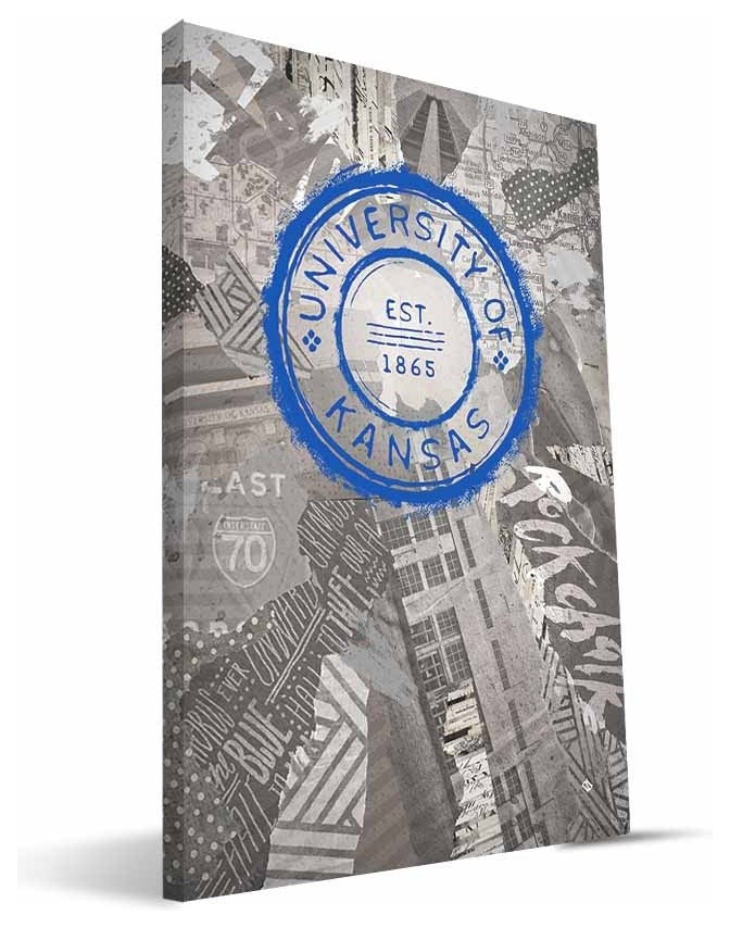 KS Jayhawks Scrapbook Canvas Print, 16"x24"