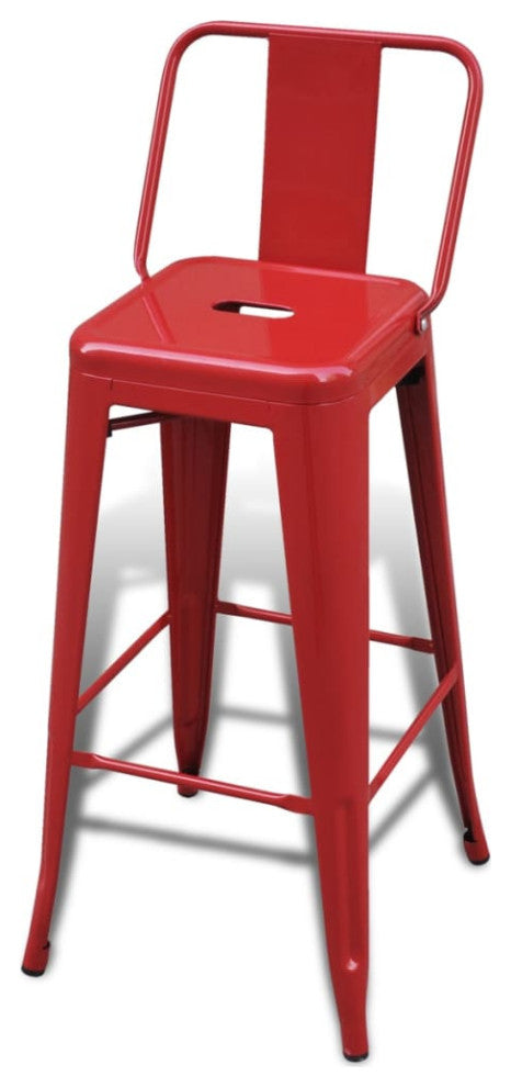 vidaXL Bar Stools 4 pcs Red Steel