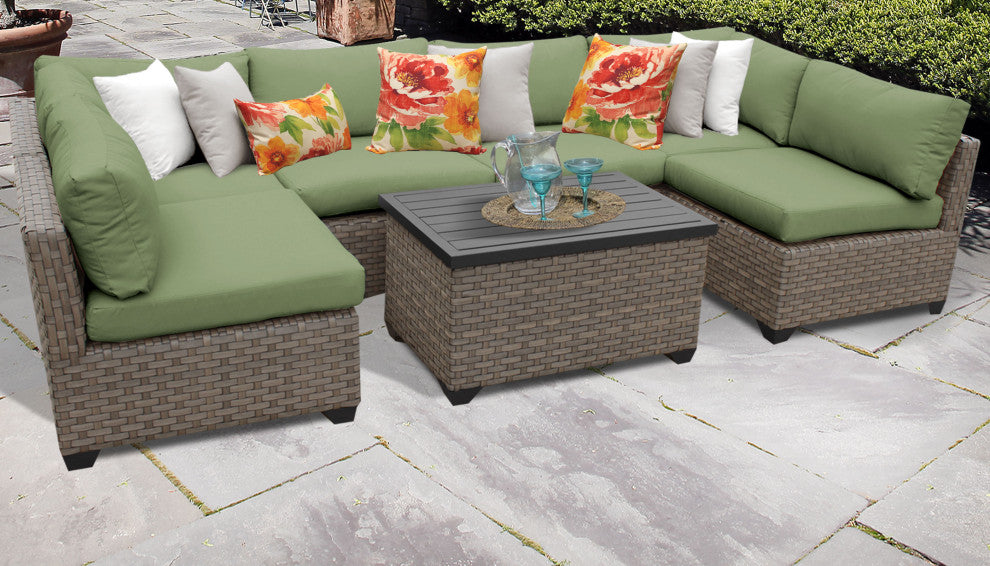 Monterey 7 Piece Outdoor Wicker Patio Furniture Set 07a