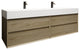 MAX 72" Double Floating Bath Vanity With Acrylic Sink, Coffee Wood