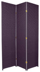 6' Tall Woven Fiber Room Divider, Special Edition, Deep Purple, 3 Panel