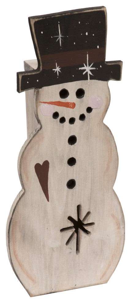 Farmhouse Luminary Snowman with Light Up Star