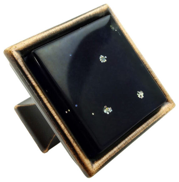 Black Iridescent Mini Nova Crystal Glass Oil Rubbed Bronze Madison Classic Knob