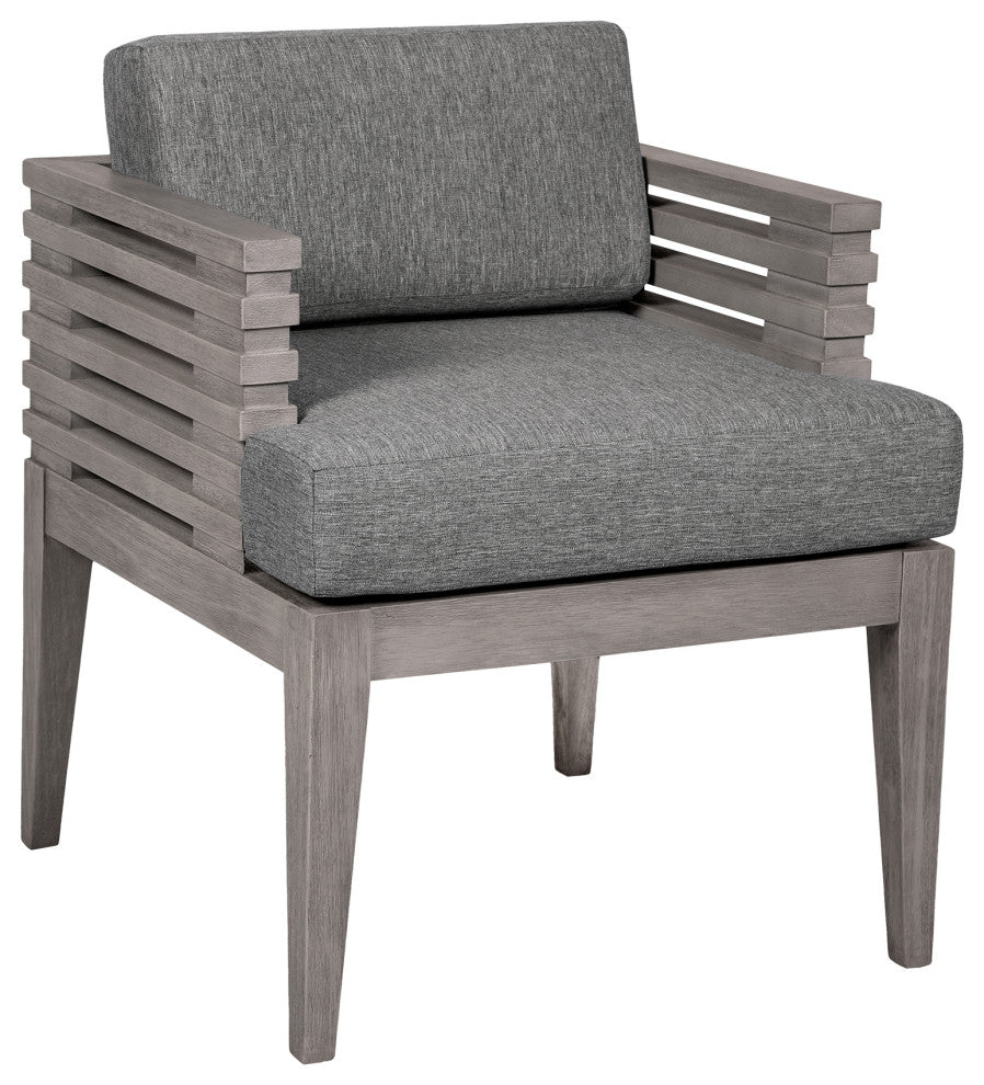 Vivid Outdoor Patio Dining Set, Olefin Cushions, Gray, 5-Piece Set