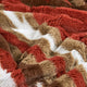 Southwest Faux Fur & Sherpa Backing Throw Blanket, Brick Red, 50" X 60"