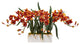 Nearly Natural Cymbidium Artificial Arrangement in White Vase