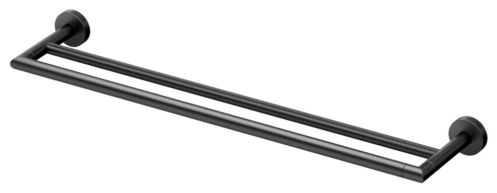 Glam Towel Bar, Matte Black, 24", Double