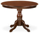 Dinette Table, Asian Wood Dining Table Pedestal Legs Mahogany Finish