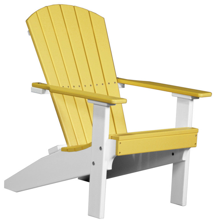 Poly Lakeside Adirondack Chair, Yellow & White