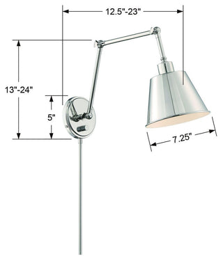 Crystorama Lighting Group MIT-A8021 Mitchell 31" Tall Wall Sconce - Matte Black