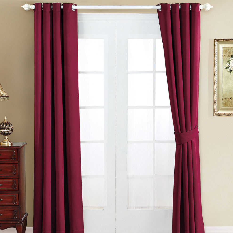 Serenta Black Out Curtains 4 Piece Sets, Burgundy, 54" X 63"