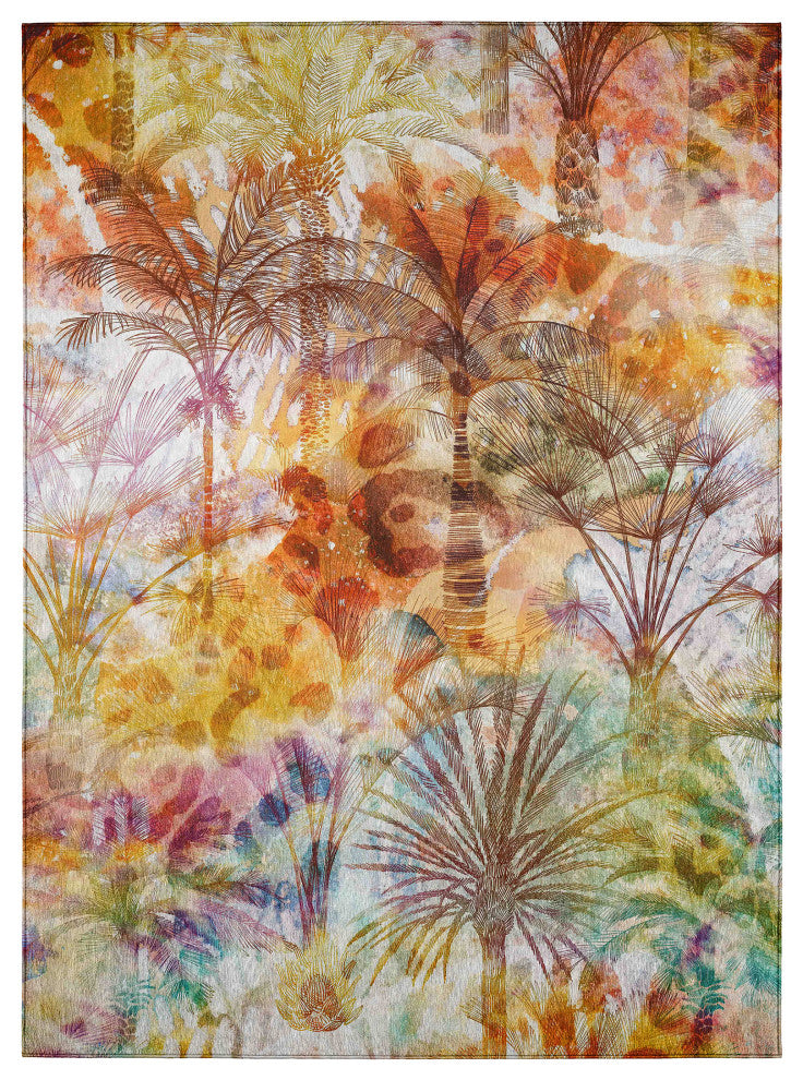 Indoor/Outdoor Tropics TC15 Salmon Machine Washable 10' x 14' Rug